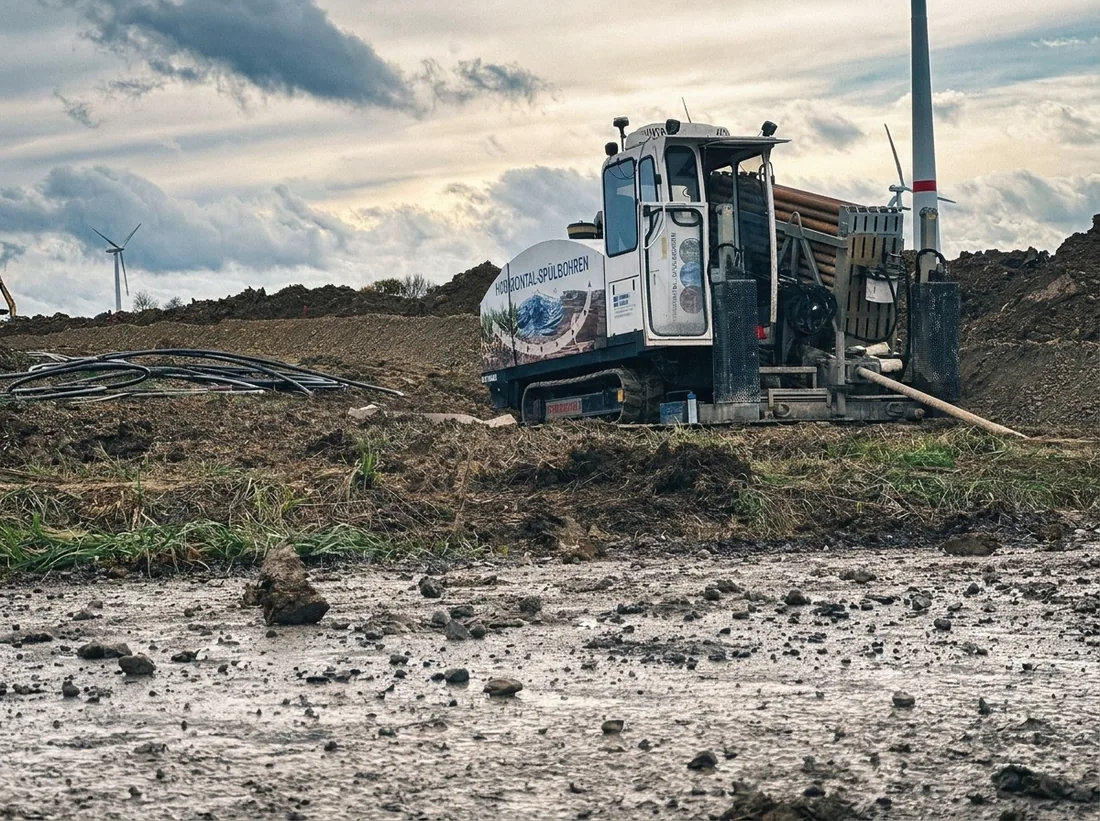 Spülbohrung im Windpark